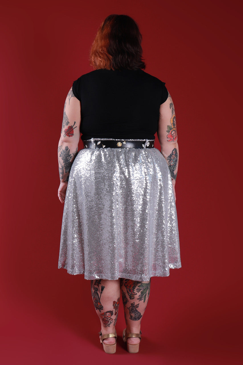 Xanadu Skirt Midi Silver Stardust