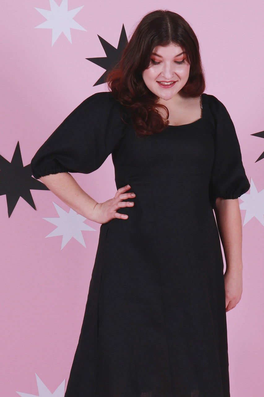 Roxanne Dress Nightshade Linen