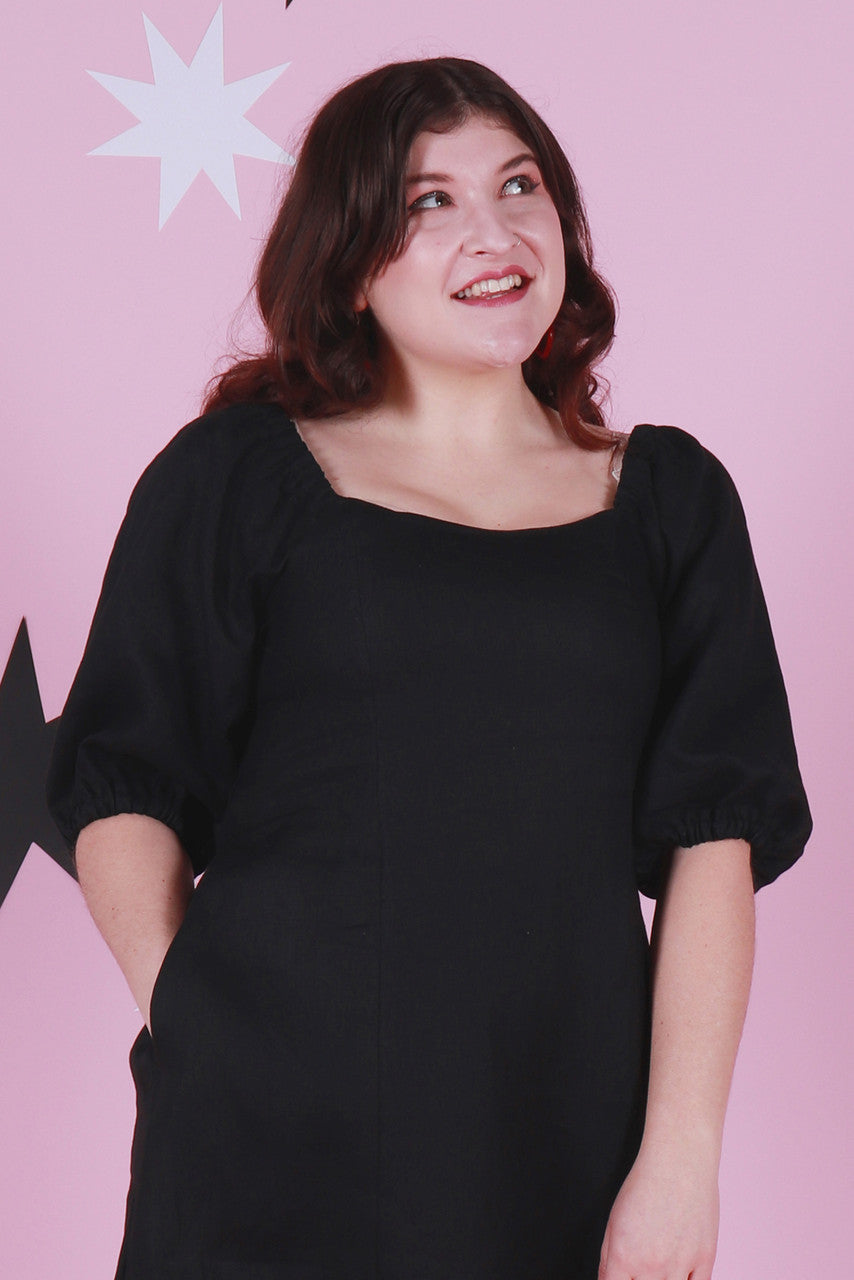 Roxanne Dress Nightshade Linen