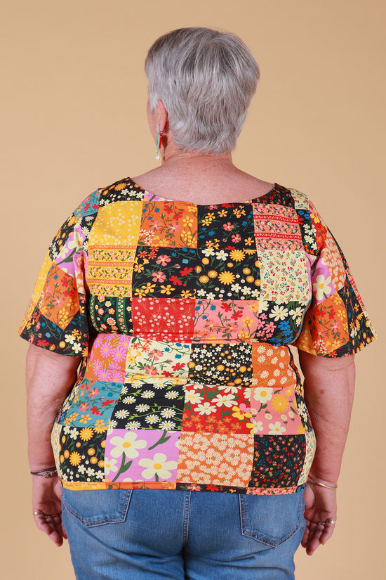 Load image into Gallery viewer, Evelyn Top Patchwork Floral
