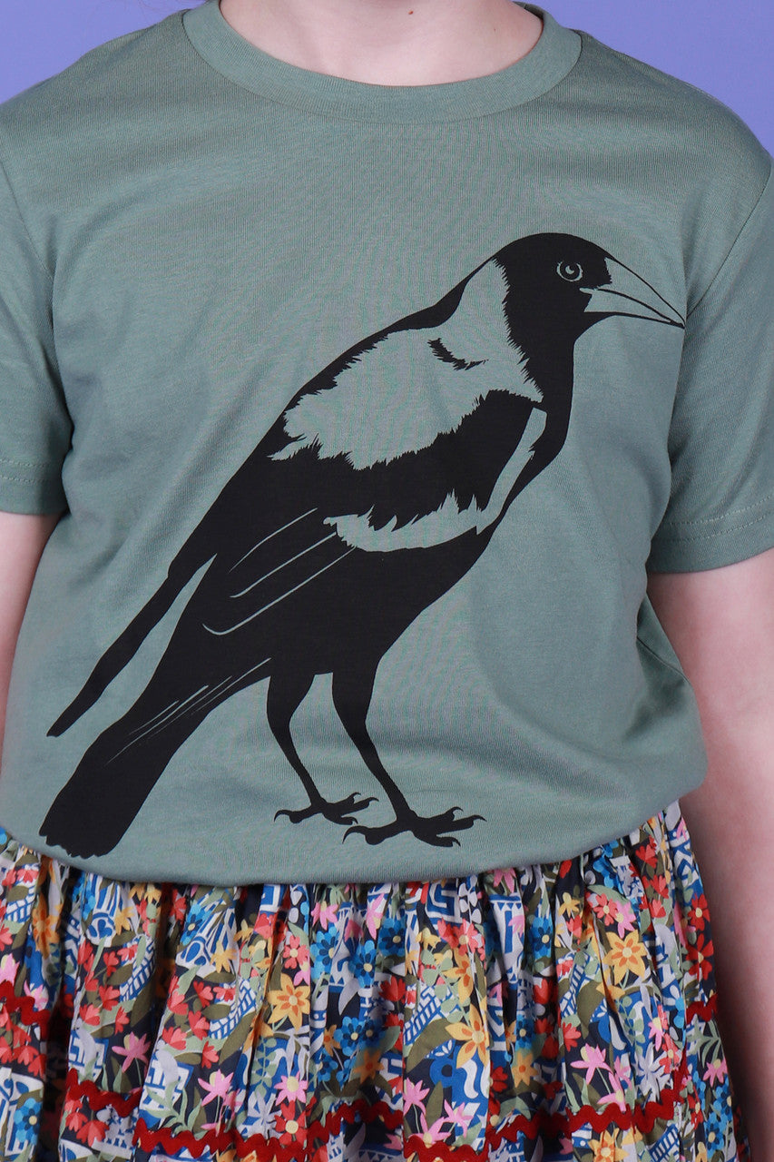 Load image into Gallery viewer, Magpie Kids Tee Sage
