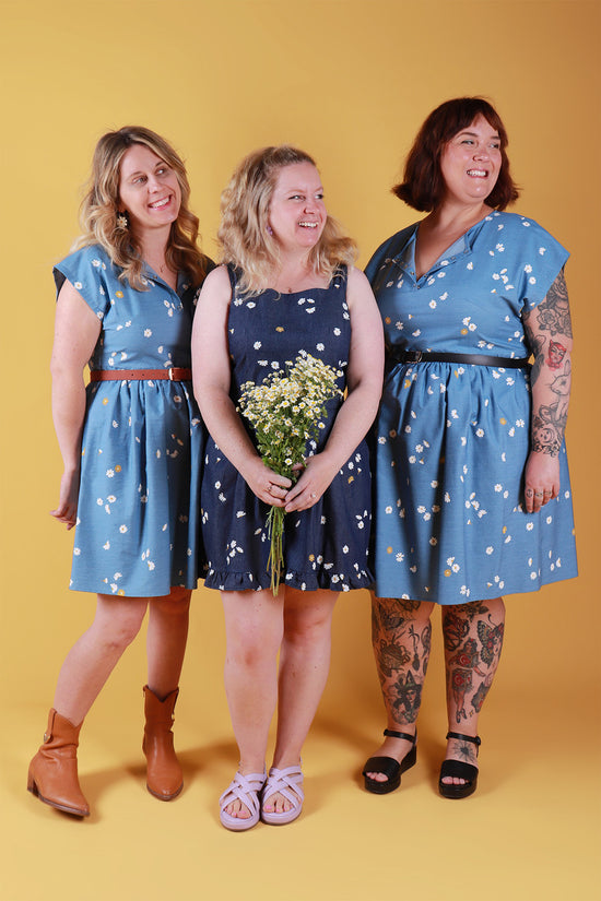 Edie Dress Snaps Daisy Dot