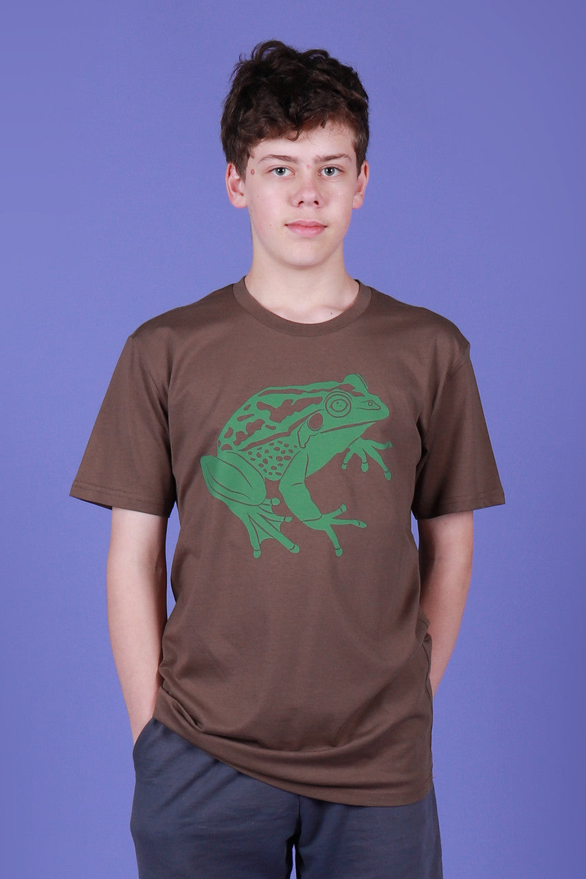 Green and Golden Bell Frog Tee Walnut