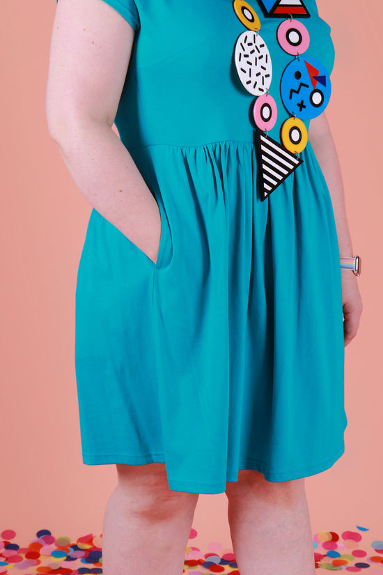 Edie Tee Dress Art Turquoise