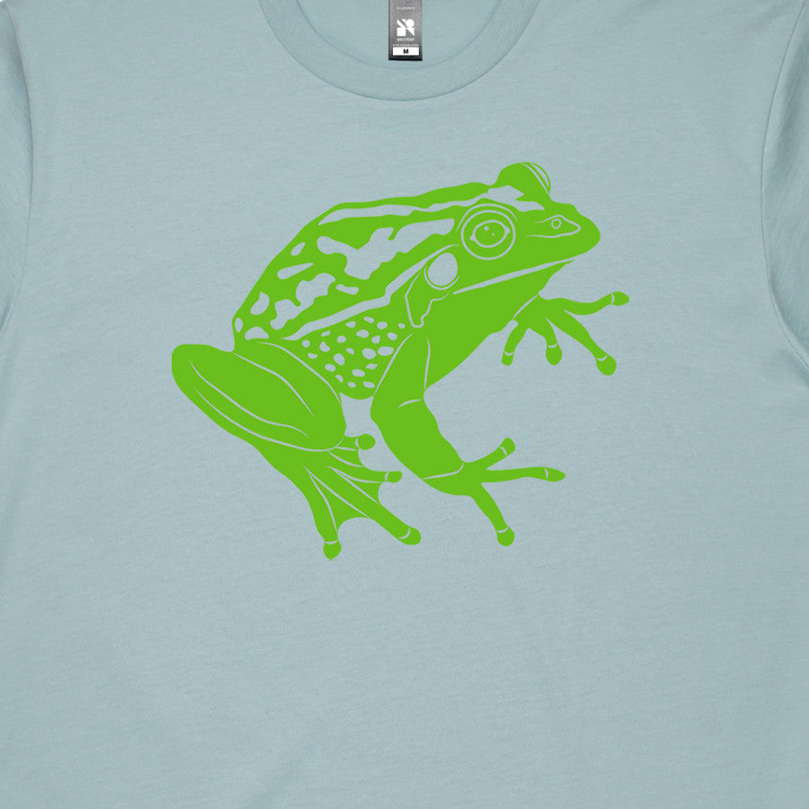 Green and Golden Bell Frog Tee Pale Blue