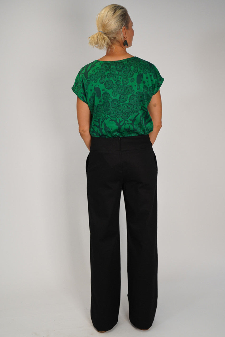 Load image into Gallery viewer, Wide Leg Pants in Black Drill
