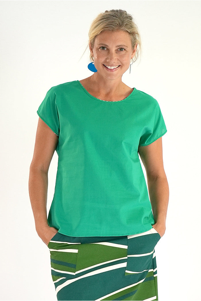 Tilly Top Green Voile