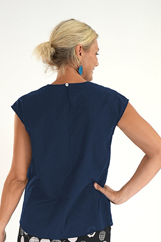 Load image into Gallery viewer, Liz Top Navy Voile
