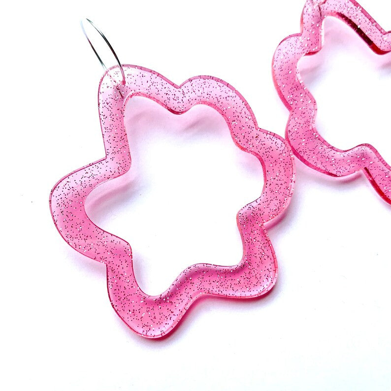 Load image into Gallery viewer, Fluffy Hoop Pink Glitter
