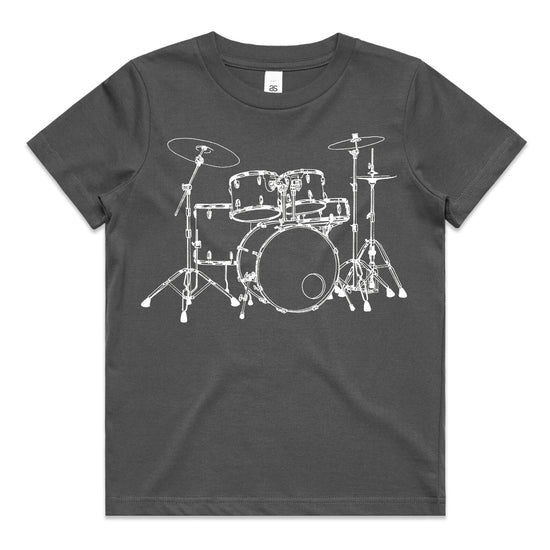 Load image into Gallery viewer, Drumkit Charcoal Kids T
