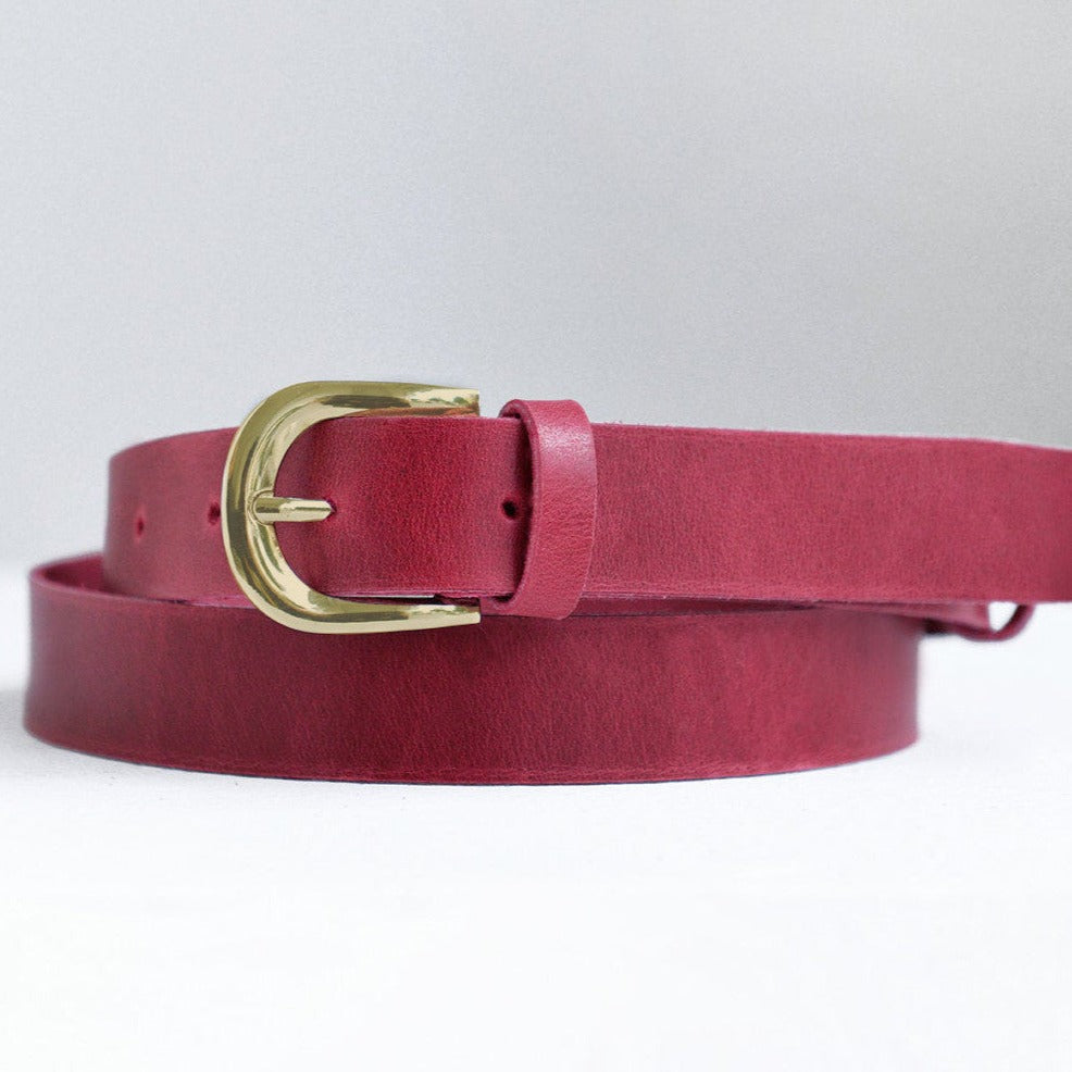 Leather Belt Cherry