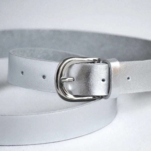 Load image into Gallery viewer, Leather Belt Silver
