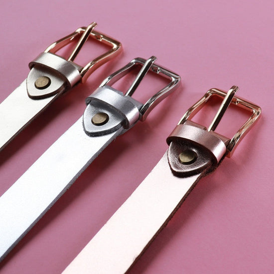 Leather Belt Silver