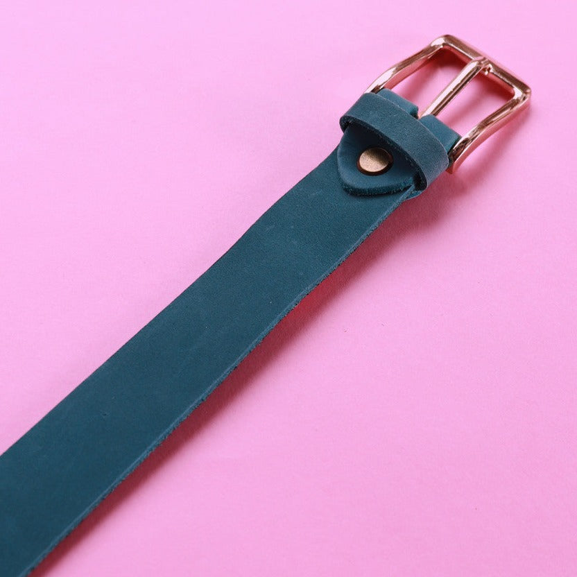 Load image into Gallery viewer, Leather Belt Dark Green
