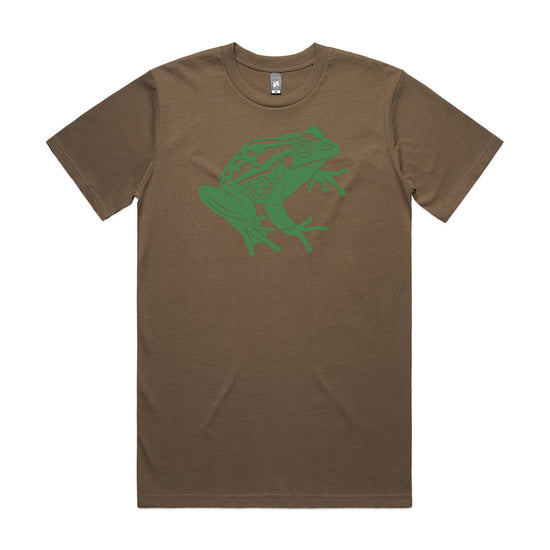 Load image into Gallery viewer, Green and Golden Bell Frog Tee Walnut
